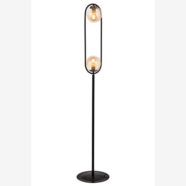 Sortmalet Glas Gulvlampe