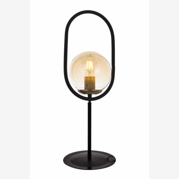 Sortmalet Glas Bordlampe